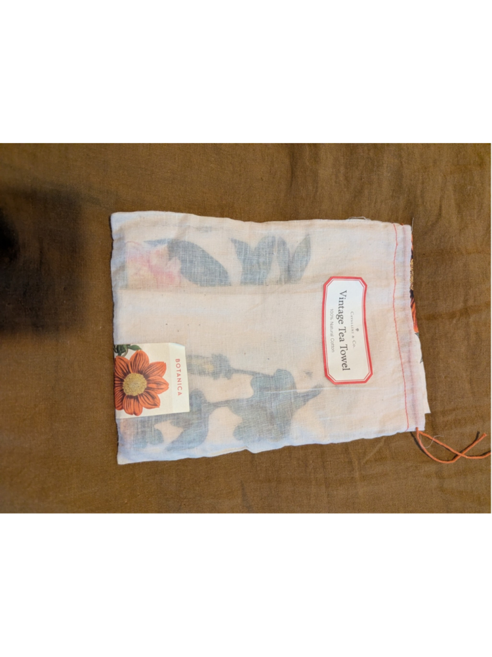 Cavallini & Co., "Botanica Vintage" Vintage Kitchen / Tea Towel, 100% Cotton NEW